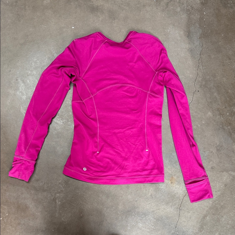 Lululemon It’s Rulu Run Long Sleeve Thumbholes Pink Women- size 4 - Picture 6 of 8